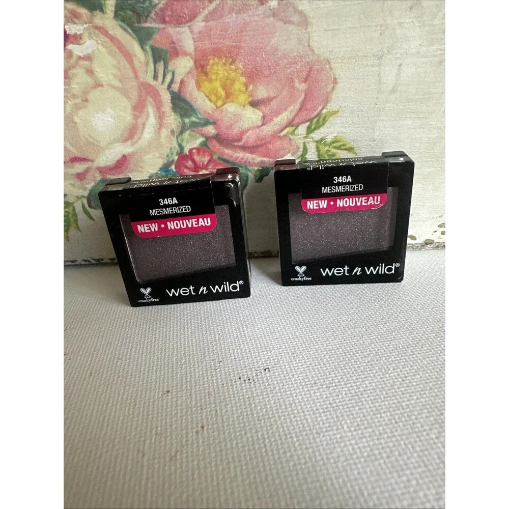 Wet n Wild Color Icon Eyeshadow Single 346A MESMERIZED, dark purple shade x2